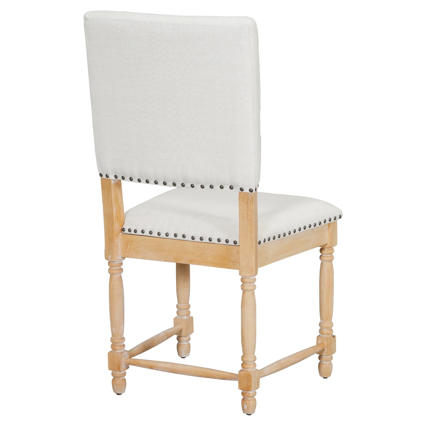 TOPMAX Vintage Traditional 2 - Piece Upholstered Dining Chairs with Padded Backs, Natural - 1st Choice Furniture Direct