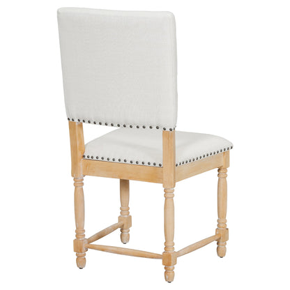 TOPMAX Vintage Traditional 2 - Piece Upholstered Dining Chairs with Padded Backs, Natural - 1st Choice Furniture Direct