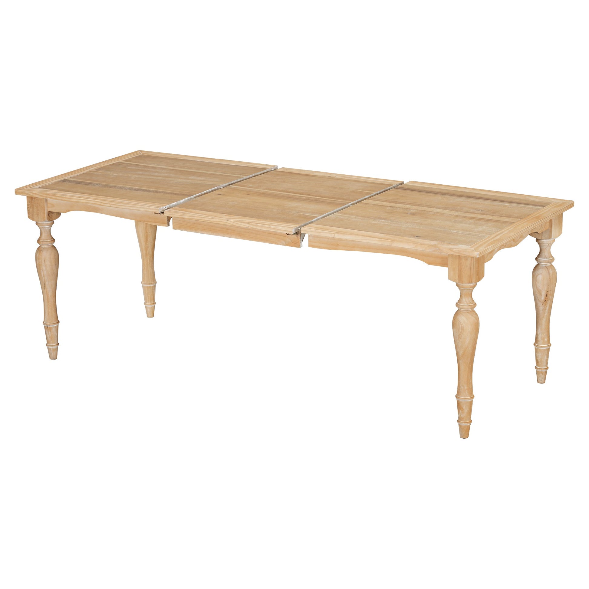 TOPMAX Vintage Traditional 82.7inch Extendable Dining Table with 23.6inch Removable Leaf, Natural - 1st Choice Furniture Direct