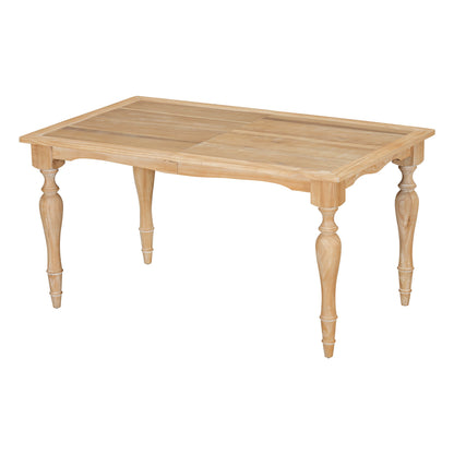 TOPMAX Vintage Traditional 82.7inch Extendable Dining Table with 23.6inch Removable Leaf, Natural - 1st Choice Furniture Direct