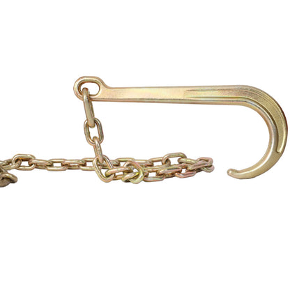 Tow Chain with 15 Inch Forged J Hook and Grab Hook - Grade 70 Chain - 6 Foot - 4,700 Pound Safe Working Load - 1st Choice Furniture Direct