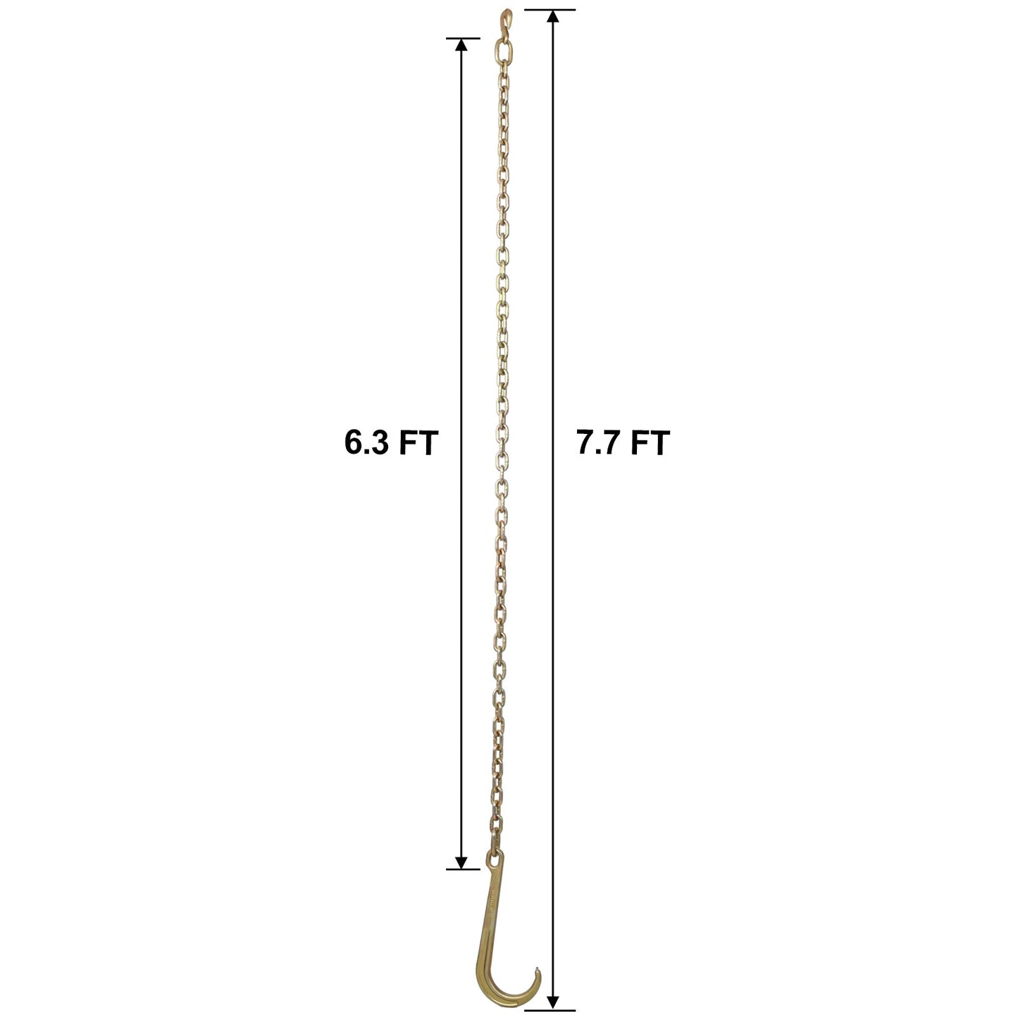Tow Chain with 15 Inch Forged J Hook and Grab Hook - Grade 70 Chain - 6 Foot - 4,700 Pound Safe Working Load - 1st Choice Furniture Direct