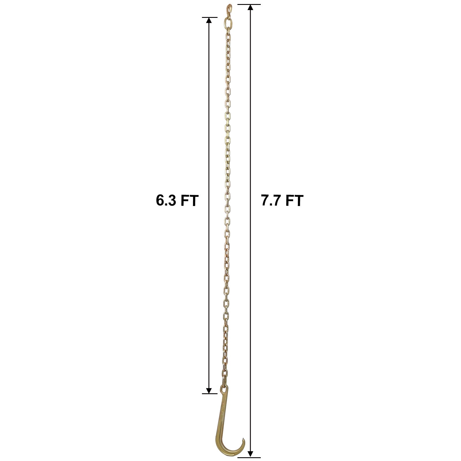 Tow Chain with 15 Inch Forged J Hook and Grab Hook - Grade 70 Chain - 6 Foot - 4,700 Pound Safe Working Load - 1st Choice Furniture Direct