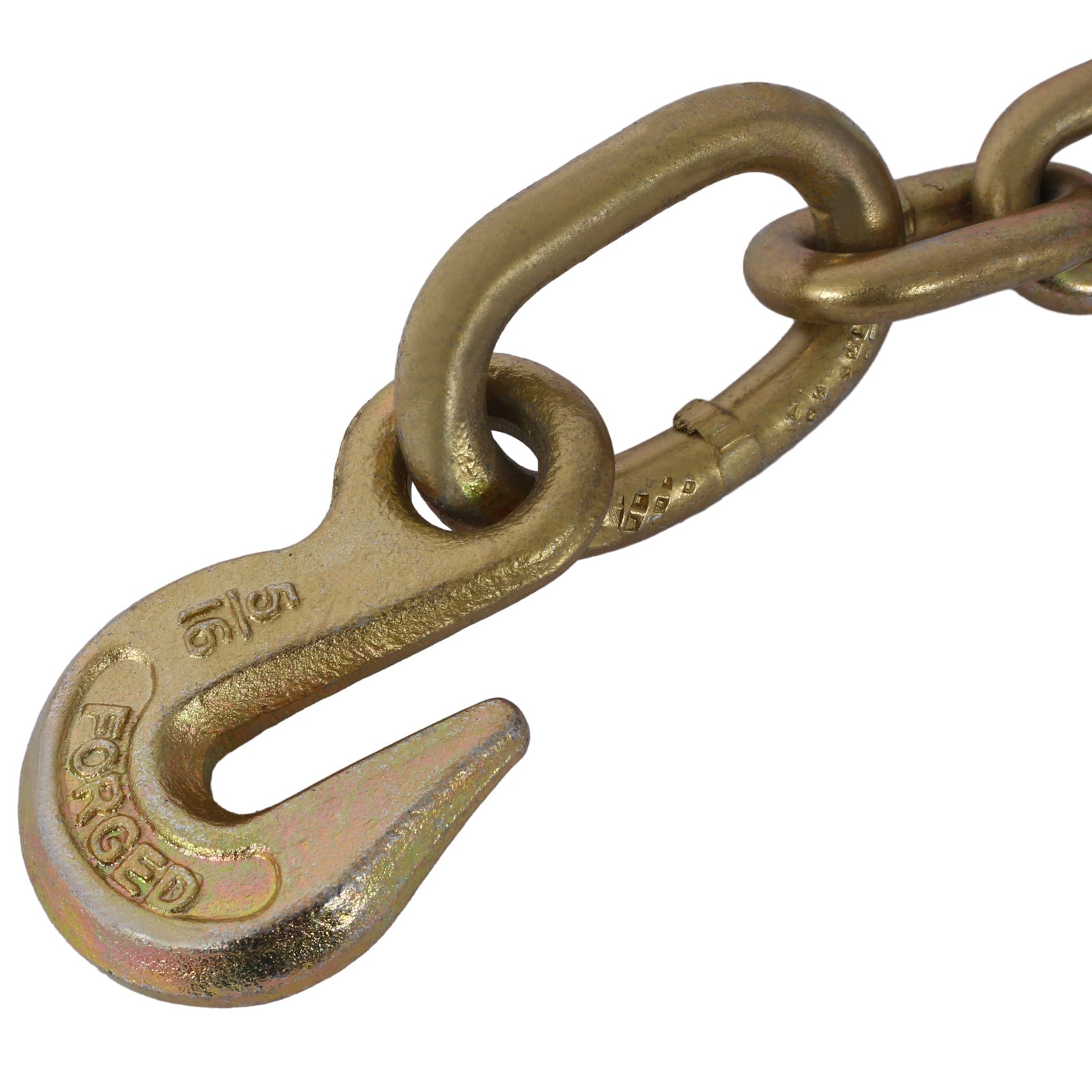 Tow Chain with 15 Inch Forged J Hook and Grab Hook - Grade 70 Chain - 6 Foot - 4,700 Pound Safe Working Load - 1st Choice Furniture Direct