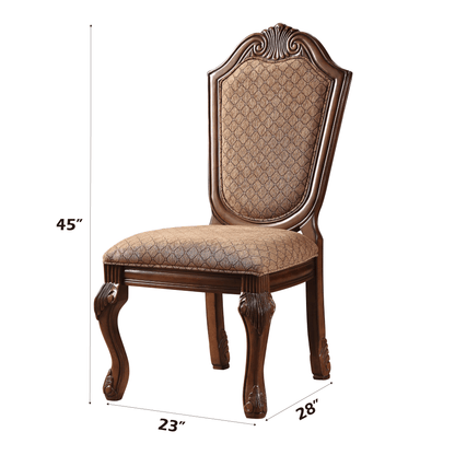 Traditional Cherry Wood Dining Chair with Upholstered Fabric Seat - 1st Choice Furniture Direct