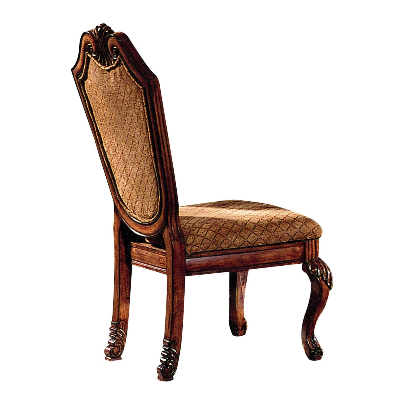 Traditional Cherry Wood Dining Chair with Upholstered Fabric Seat - 1st Choice Furniture Direct