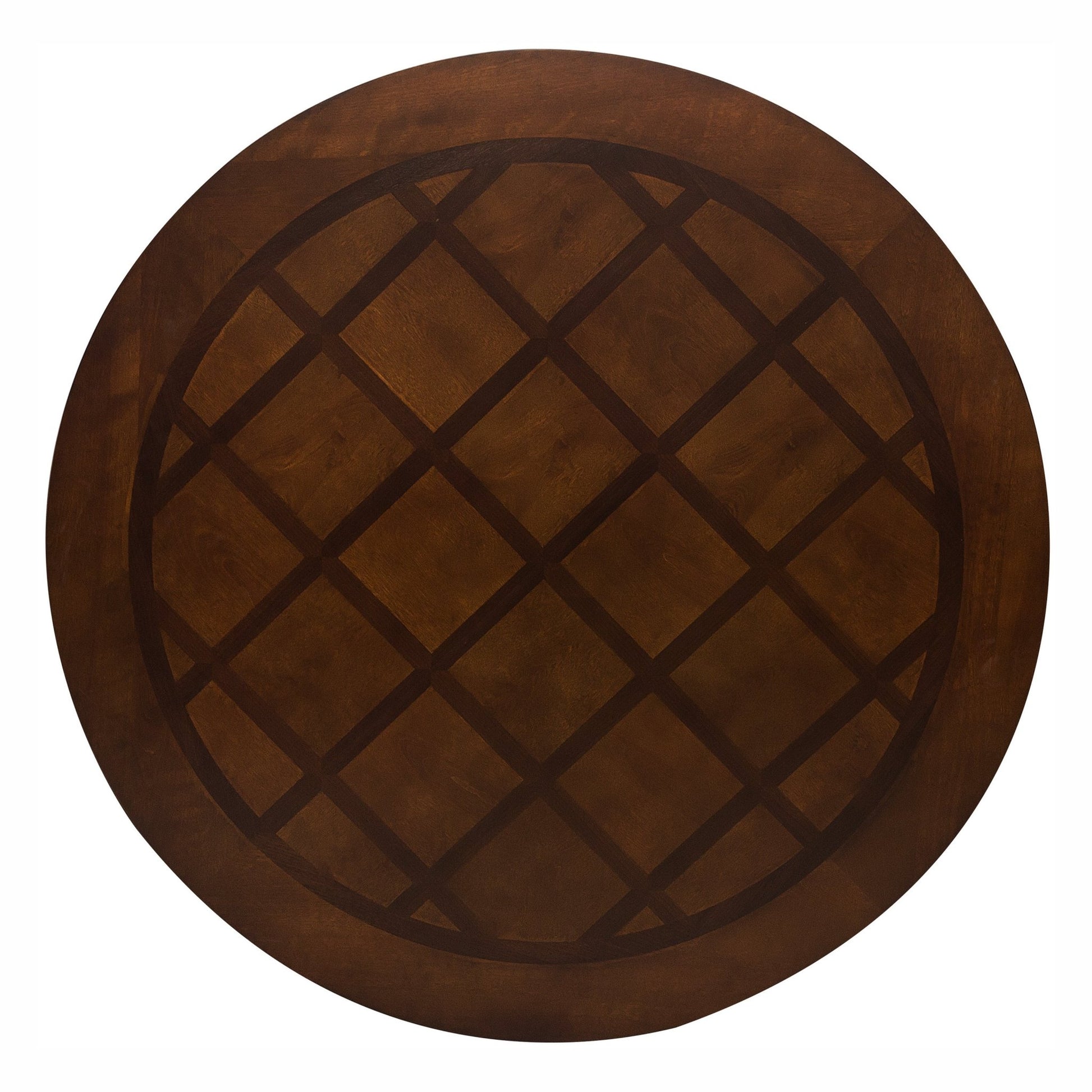 Traditional Dining Table 1pc Brown Cherry Finish Pedestal Base Round Table Dining Room Furniture - 1st Choice Furniture Direct