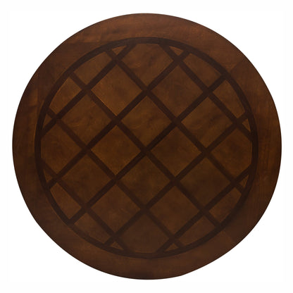 Traditional Dining Table 1pc Brown Cherry Finish Pedestal Base Round Table Dining Room Furniture - 1st Choice Furniture Direct