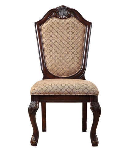 Traditional Espresso Upholstered Dining Chair with Queen Anne Legs - 1st Choice Furniture Direct