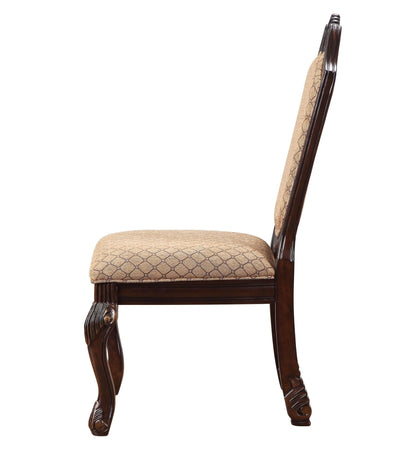 Traditional Espresso Upholstered Dining Chair with Queen Anne Legs - 1st Choice Furniture Direct