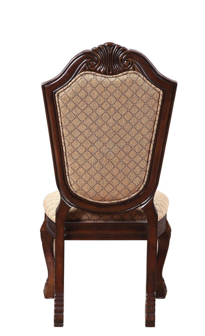 Traditional Espresso Upholstered Dining Chair with Queen Anne Legs - 1st Choice Furniture Direct