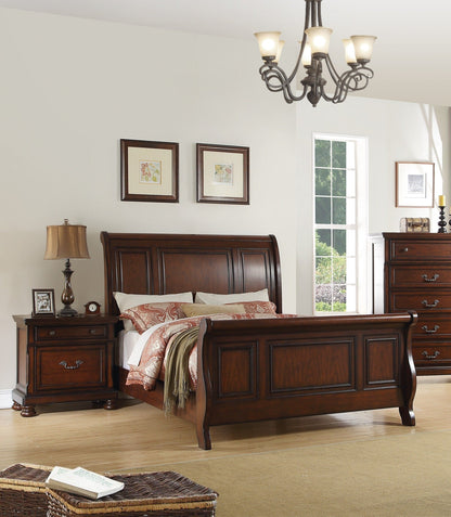 Traditional Formal Look Cherry Finish 1pc Nightstand Storage Space Bedside Table Plywood Veneer Bedroom Furniture - 1st Choice Furniture Direct