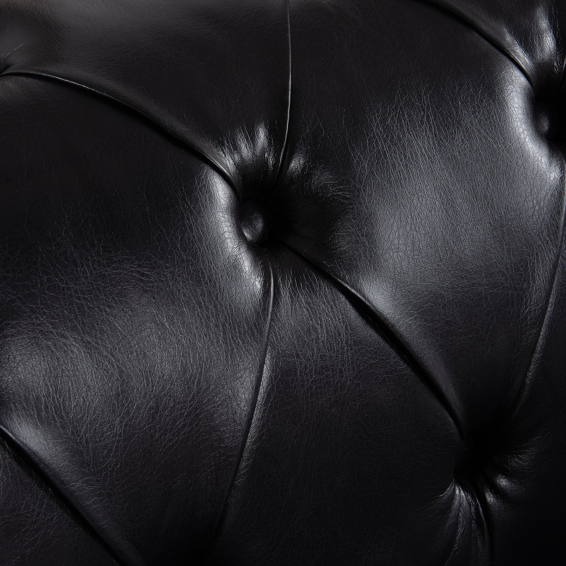 Traditional Square Arm Sofa with Removable Cushions in Black PU, 84.06 Inch Width - 1st Choice Furniture Direct