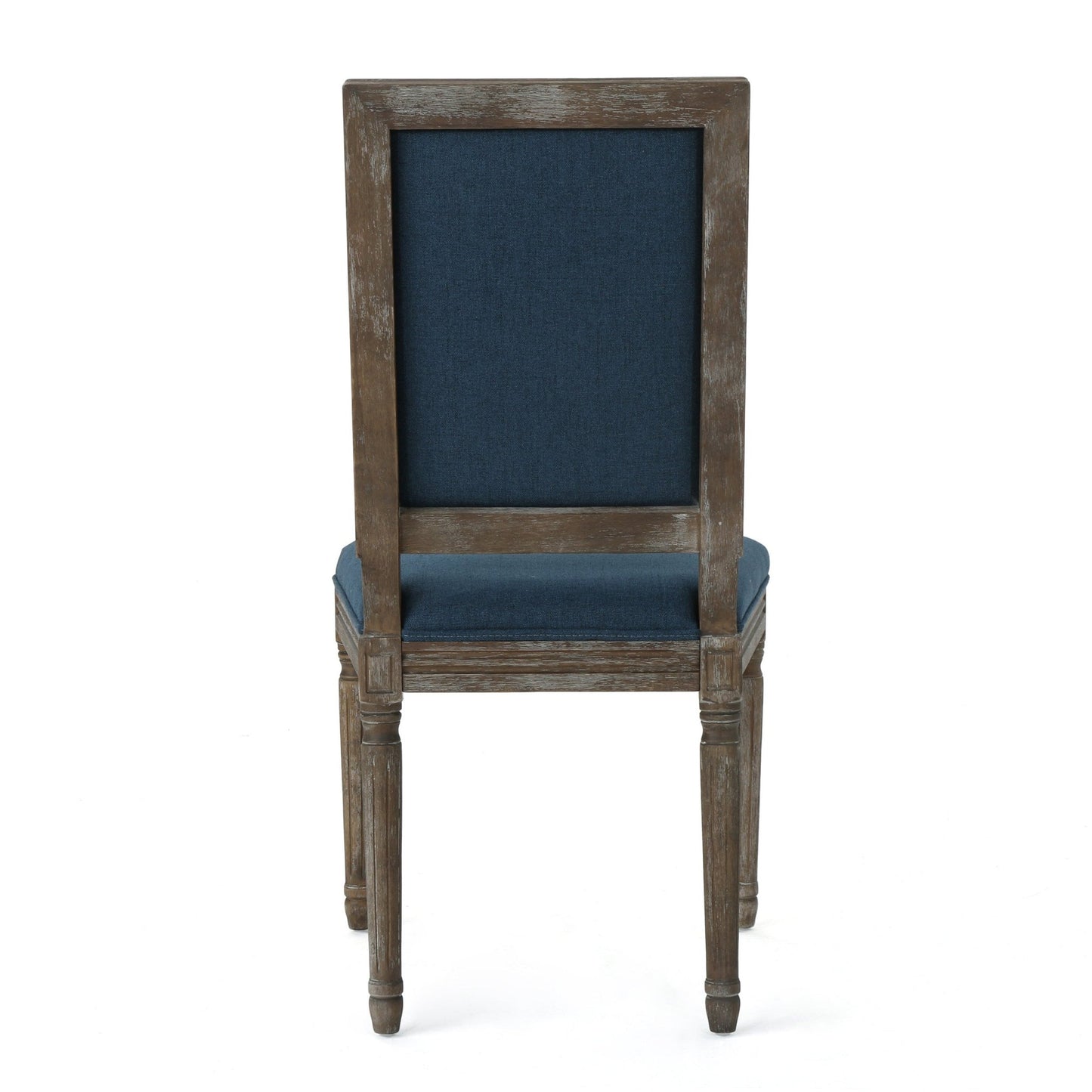 Traditional Style Dining Chair Set of 2 with Fabric Upholstery in Navy Blue - 1st Choice Furniture Direct