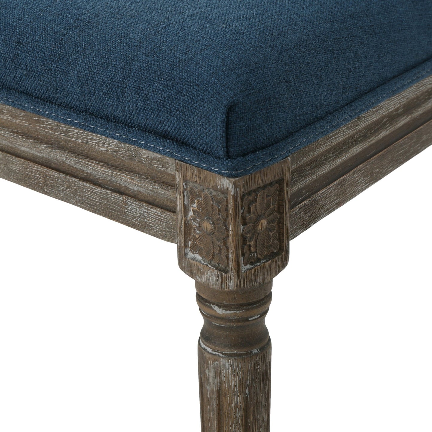 Traditional Style Dining Chair Set of 2 with Fabric Upholstery in Navy Blue - 1st Choice Furniture Direct
