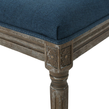 Traditional Style Dining Chair Set of 2 with Fabric Upholstery in Navy Blue - 1st Choice Furniture Direct