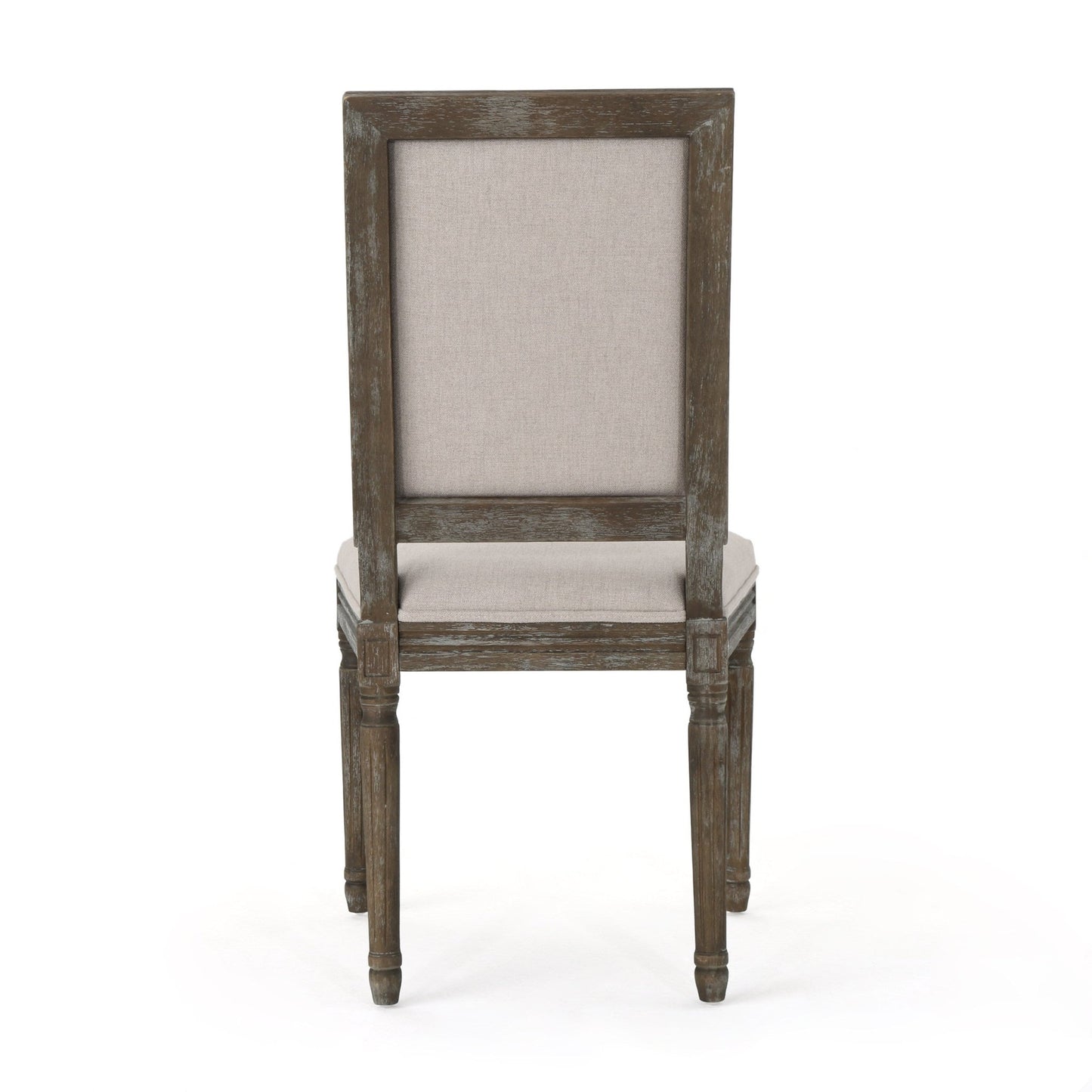 Traditional Style Dining Chair with Modern Color Accent in Wheat Fabric and Rubberwood - 1st Choice Furniture Direct