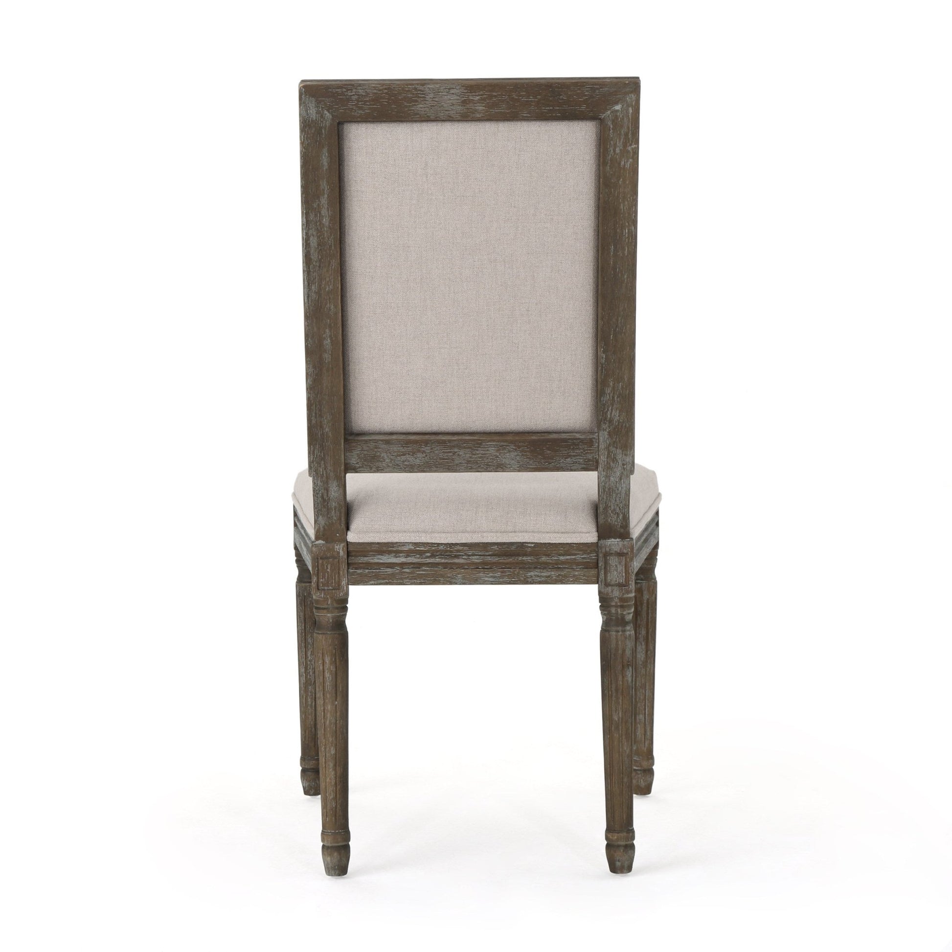Traditional Style Dining Chair with Modern Color Accent in Wheat Fabric and Rubberwood - 1st Choice Furniture Direct