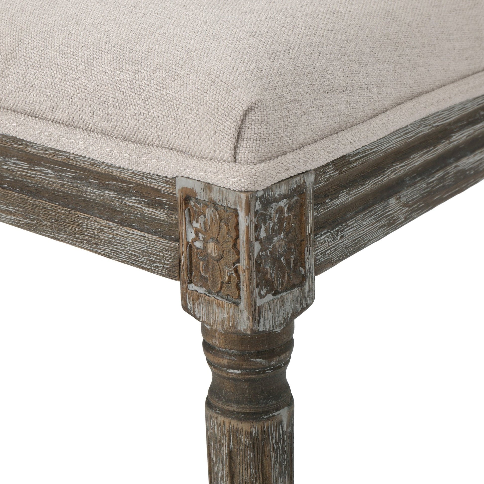 Traditional Style Dining Chair with Modern Color Accent in Wheat Fabric and Rubberwood - 1st Choice Furniture Direct
