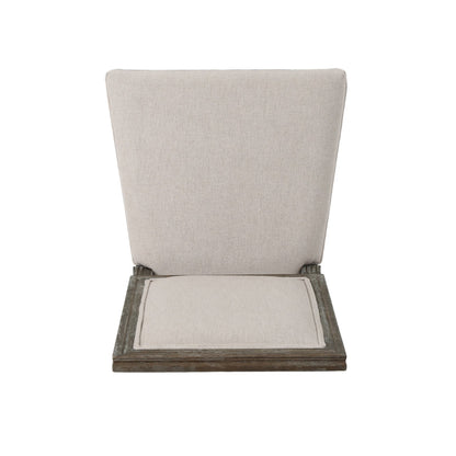 Traditional Style Dining Chair with Modern Color Accent in Wheat Fabric and Rubberwood - 1st Choice Furniture Direct