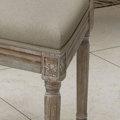 Traditional Style Dining Chair with Modern Color Accent in Wheat Fabric and Rubberwood - 1st Choice Furniture Direct