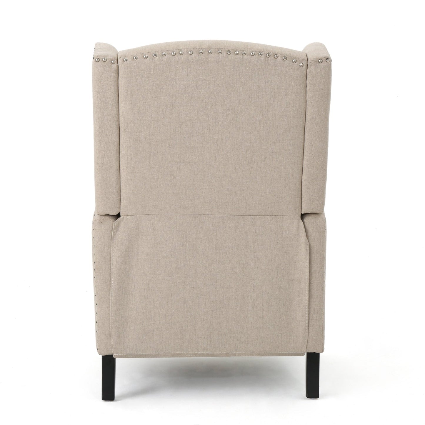 Traditional Wingback Recliner Chair in Wheat Fabric | Studded Accent Chair - 1st Choice Furniture Direct