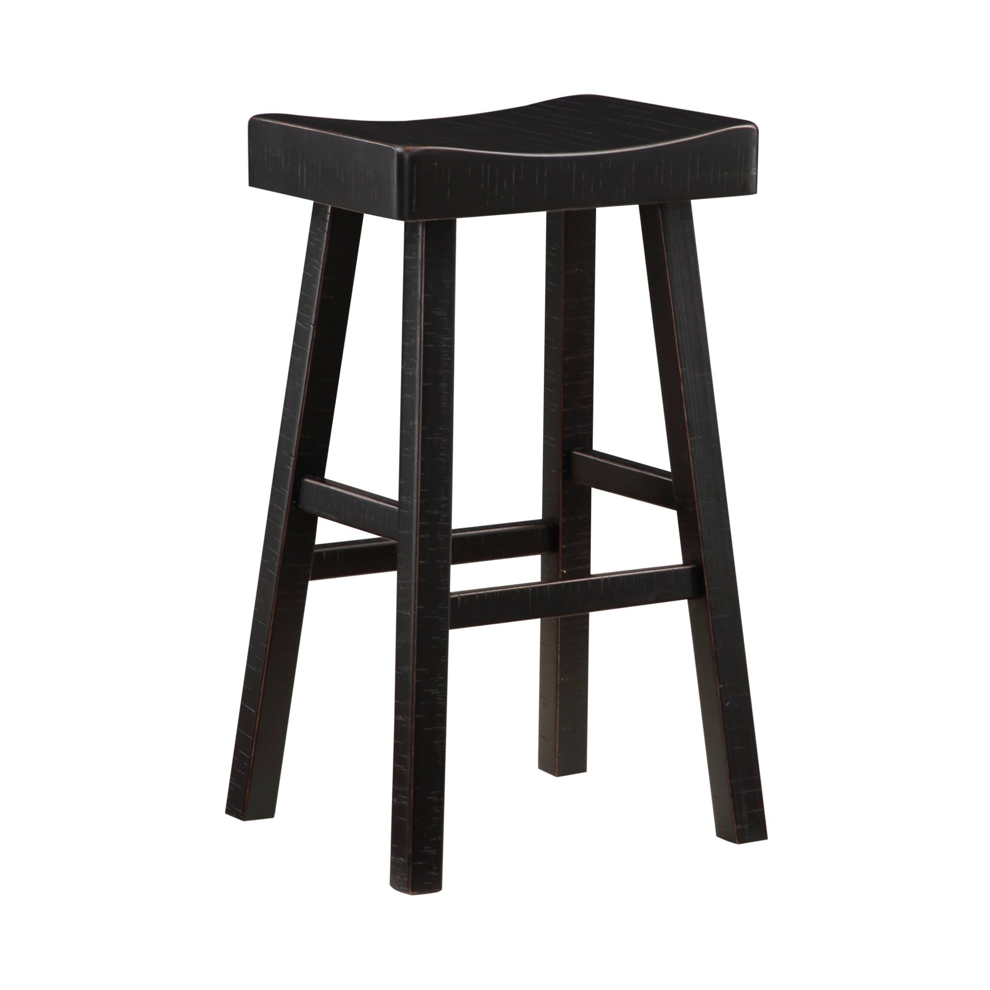 Transitional 4-Piece Pub Height Set, Table and Bar Stools Black Finish Solid Rubberwood Furniture - 1st Choice Furniture Direct
