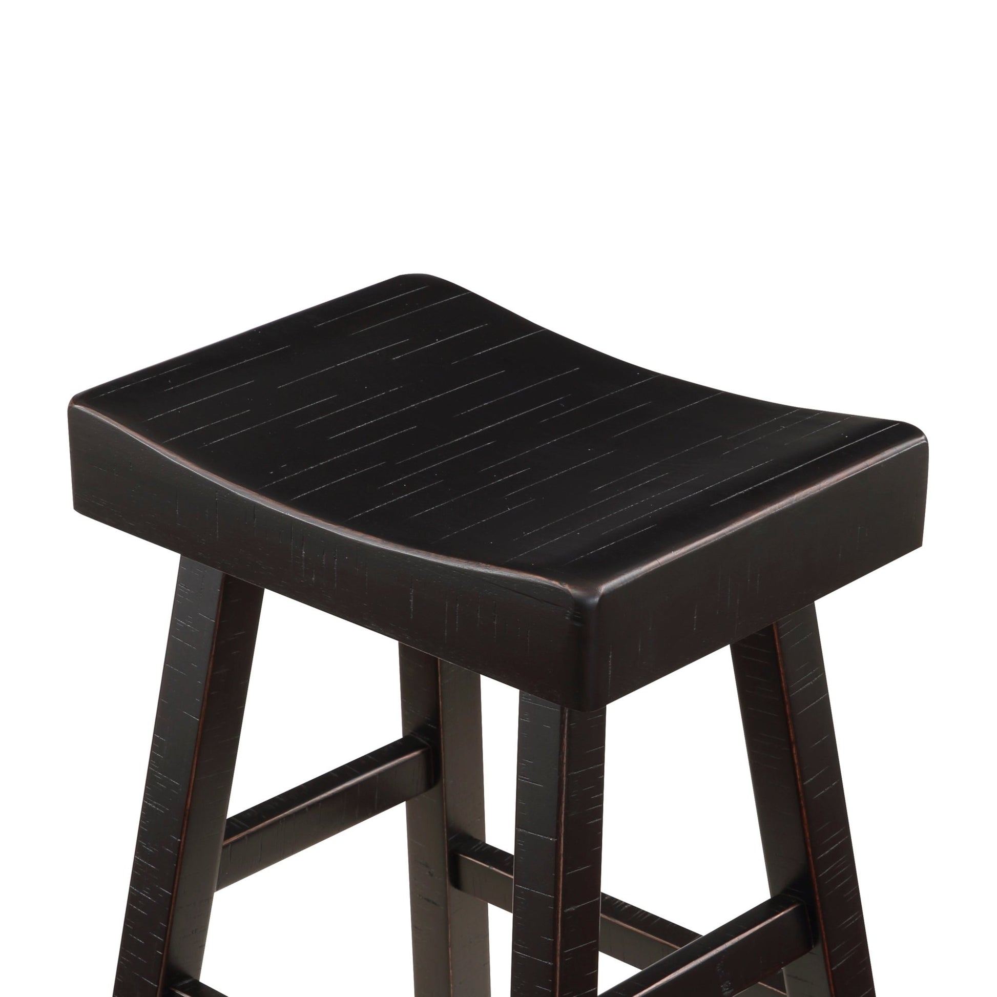 Transitional 4-Piece Pub Height Set, Table and Bar Stools Black Finish Solid Rubberwood Furniture - 1st Choice Furniture Direct
