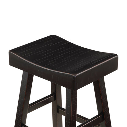 Transitional 4-Piece Pub Height Set, Table and Bar Stools Black Finish Solid Rubberwood Furniture - 1st Choice Furniture Direct