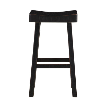 Transitional 4-Piece Pub Height Set, Table and Bar Stools Black Finish Solid Rubberwood Furniture - 1st Choice Furniture Direct