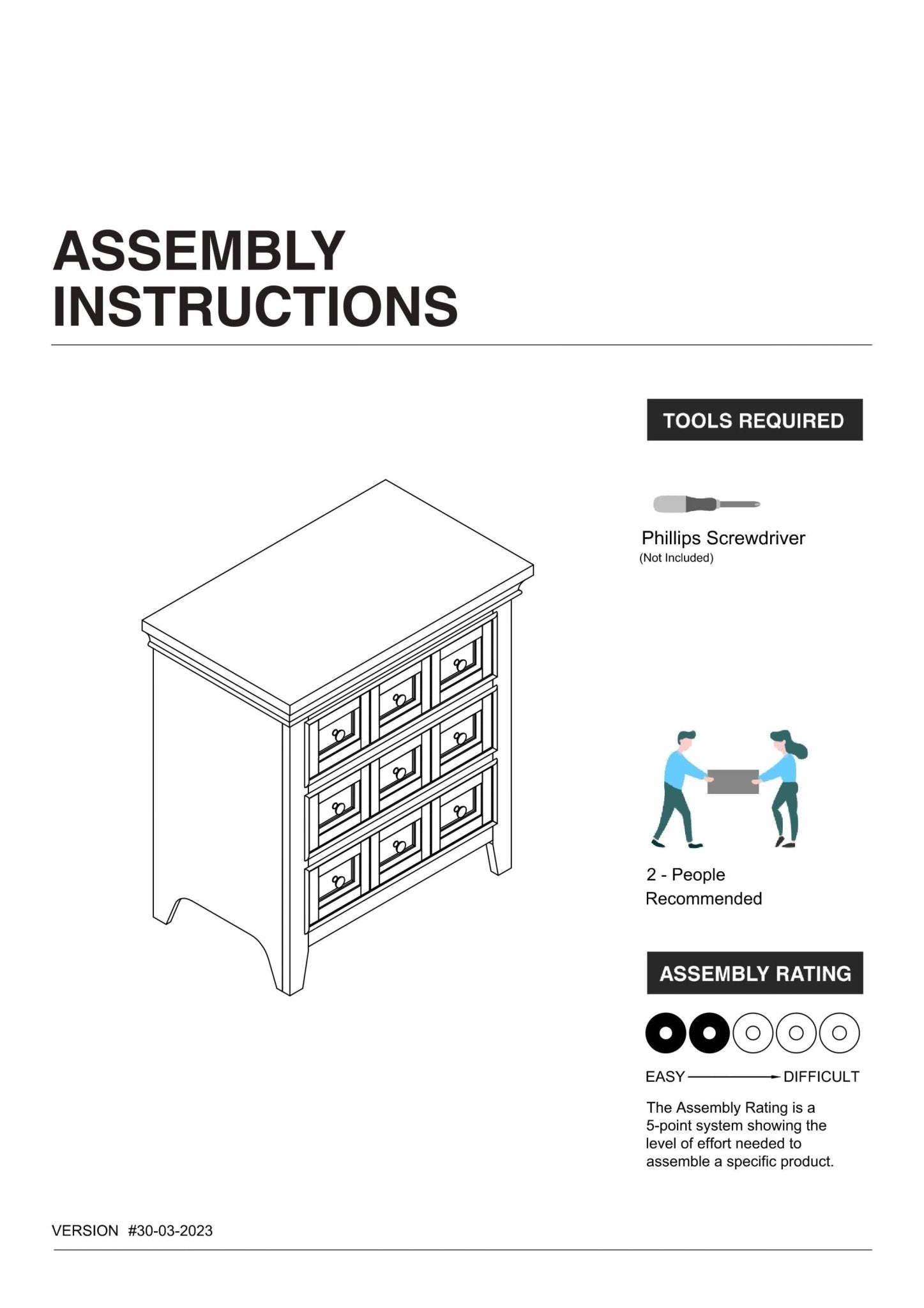 Transitional Style Gray Color Solid wood 1pc Nightstand Only Bedroom Furniture Bedside Table Round Knobs 3 - Drawers Nightstand - 1st Choice Furniture Direct