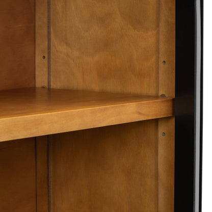 TREXM 4 - Door Large Storage Buffet Cabinet with Glass Doors, Arched Cabinet with Adjustable Shelves for Kitchen, Dining Room and Living Room (Black) - 1st Choice Furniture Direct