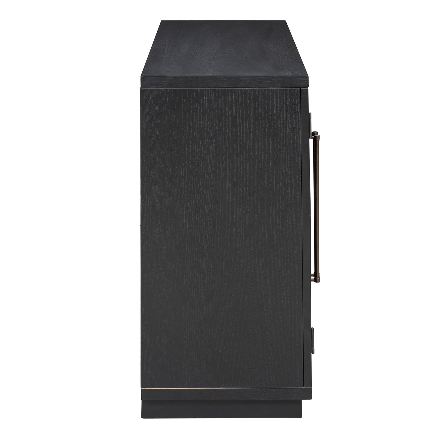 TREXM 4 - Door Large Storage Sideboard Buffet Cabinet with Glass Doors, Arched Cabinet with Adjustable Shelves for Kitchen, Dining Room and Living Room (Black) - 1st Choice Furniture Direct