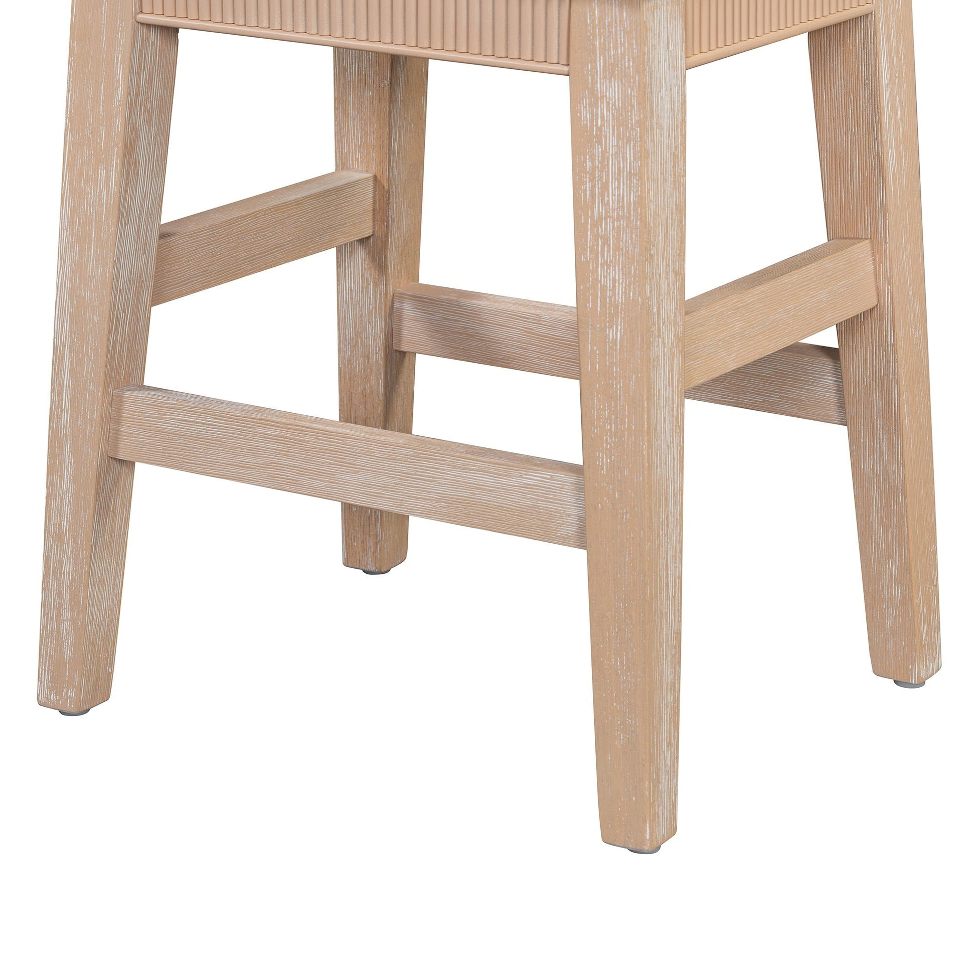 TREXM 4 - Piece Dining Table Set for 3, Retro Kitchen Table and Chairs Set with 3 Storage Drawers, Ideal for Small Spaces (Natural) - 1st Choice Furniture Direct