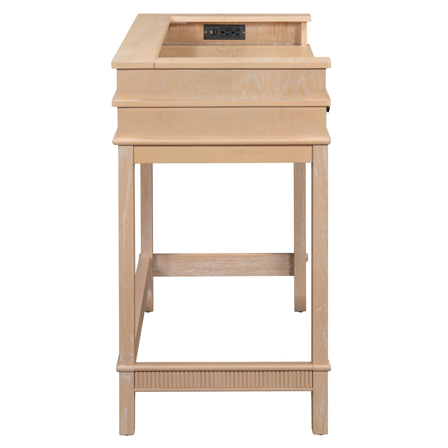 TREXM 4 - Piece Dining Table Set for 3, Retro Kitchen Table and Chairs Set with 3 Storage Drawers, Ideal for Small Spaces (Natural) - 1st Choice Furniture Direct
