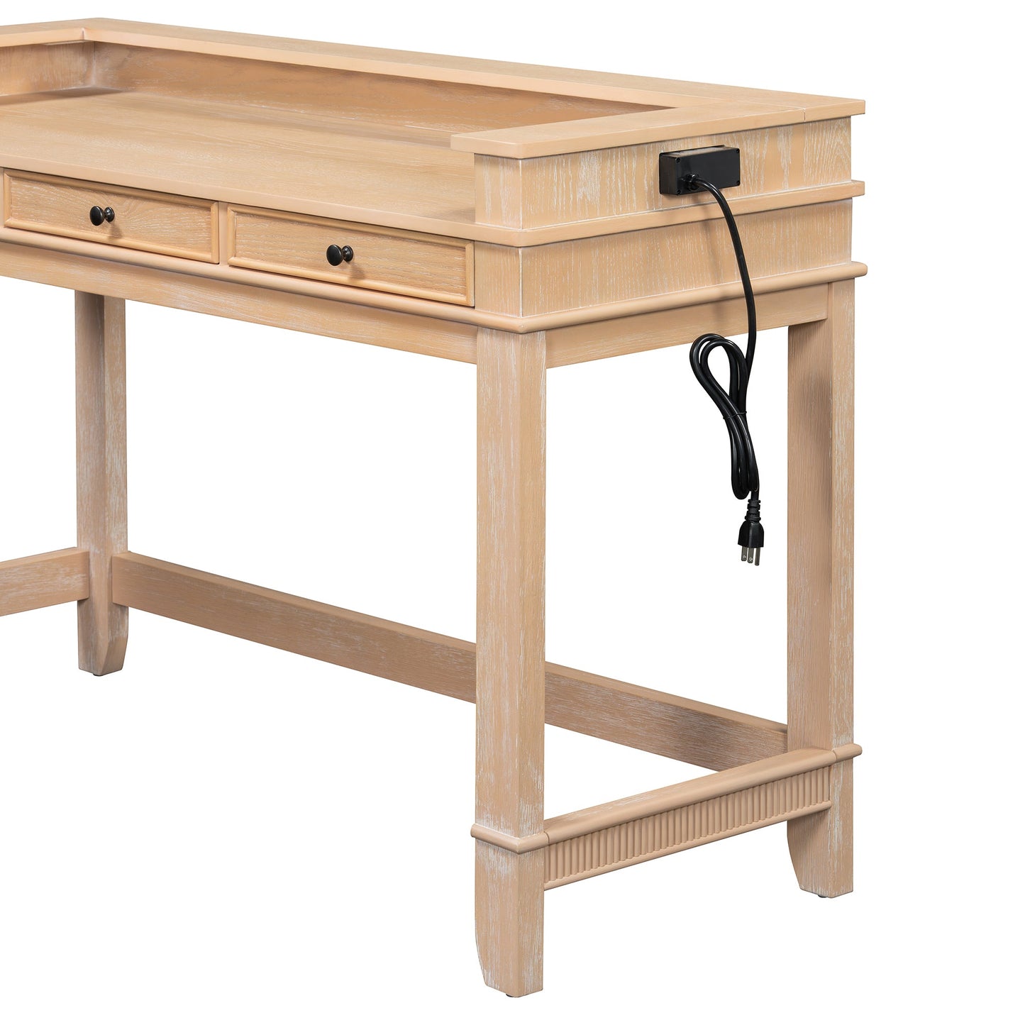 TREXM 4 - Piece Dining Table Set for 3, Retro Kitchen Table and Chairs Set with 3 Storage Drawers, Ideal for Small Spaces (Natural) - 1st Choice Furniture Direct