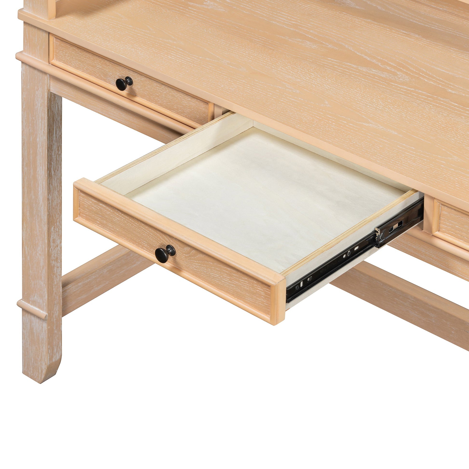 TREXM 4 - Piece Dining Table Set for 3, Retro Kitchen Table and Chairs Set with 3 Storage Drawers, Ideal for Small Spaces (Natural) - 1st Choice Furniture Direct