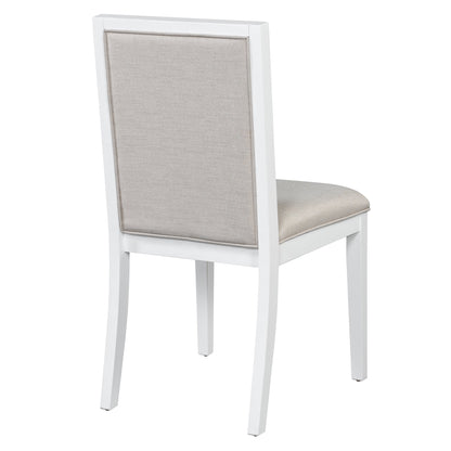 TREXM 5 - Piece Extendable Dining Table Set for 4, Round Dining Table for 4 with Upholstered Chairs, Farmhouse Kitchen Table Set with Removable Leaf for Dining Room and Kitchen (Grey+White) - 1st Choice Furniture Direct