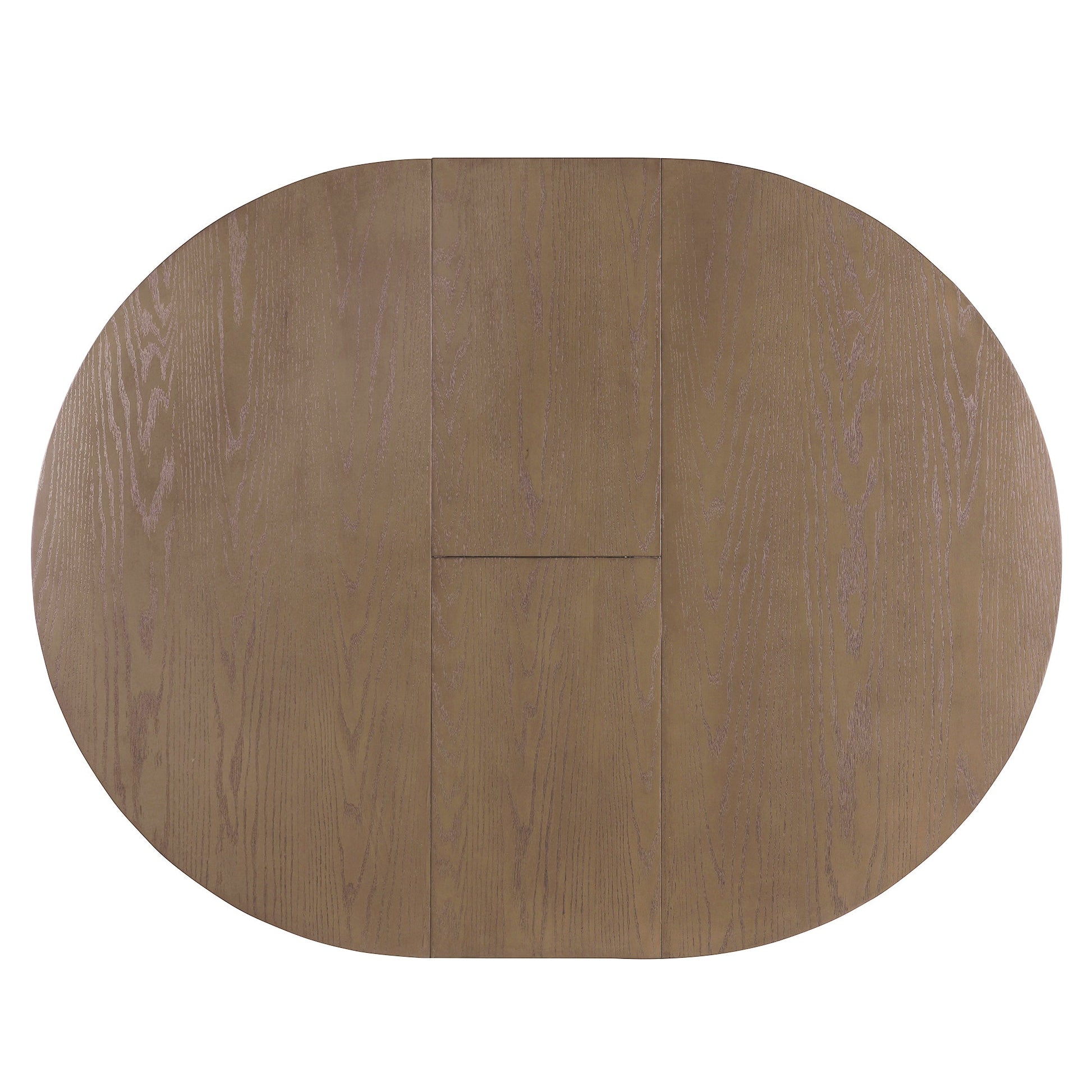 TREXM 5 - Piece Retro Functional Dining Table Set Extendable Round Table and 4 Upholstered Chairs for Dining Room and Living Room (Brown+Antique White) - 1st Choice Furniture Direct