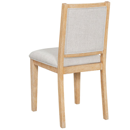 TREXM 5 - Piece Retro Functional Dining Table Set Extendable Round Table and 4 Upholstered Chairs for Dining Room and Living Room (Natural) - 1st Choice Furniture Direct