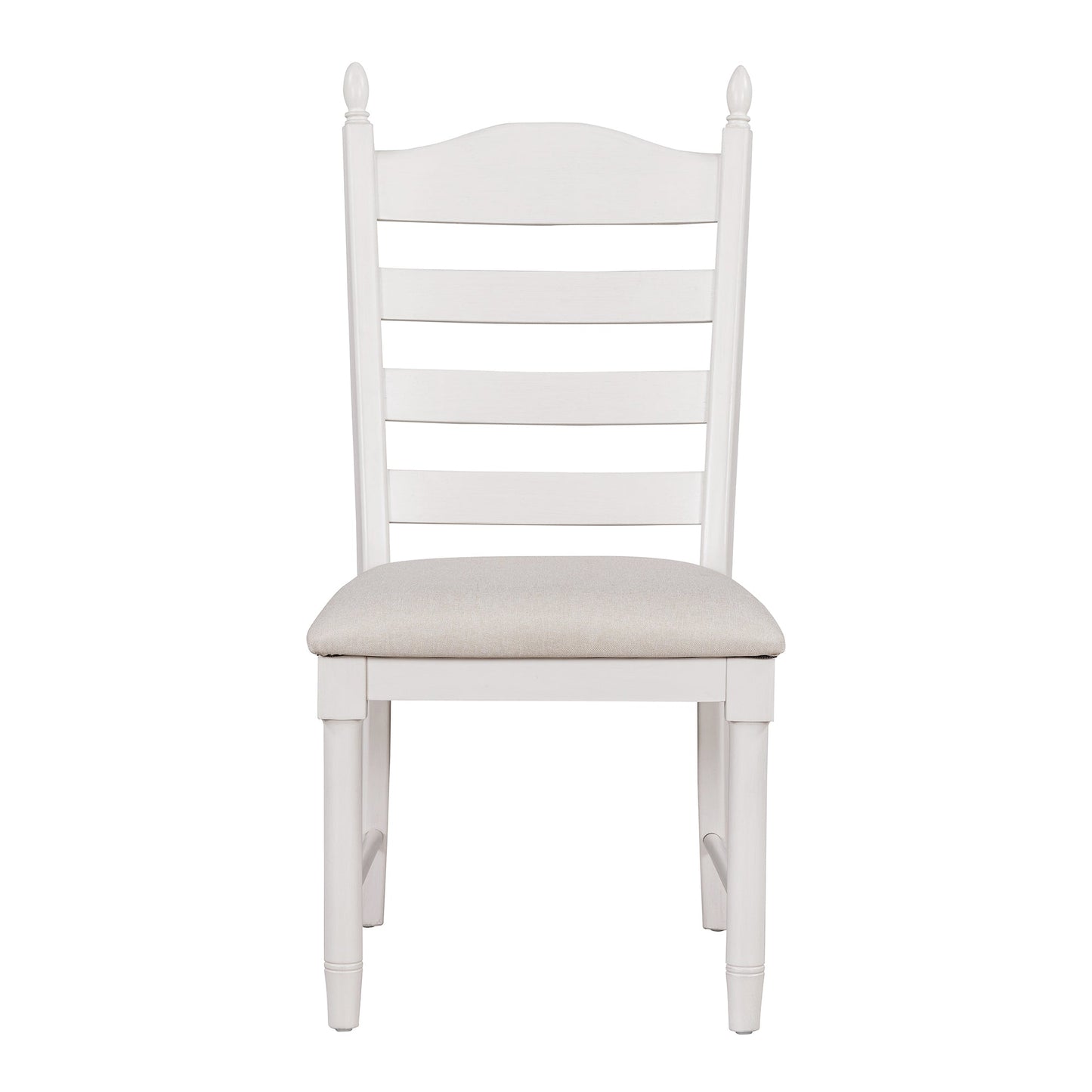 TREXM 5 - Piece Retro Functional Dining Table Set Wood Round Extendable Dining Table and 4 Upholstered Dining Chairs (Antique White) - 1st Choice Furniture Direct