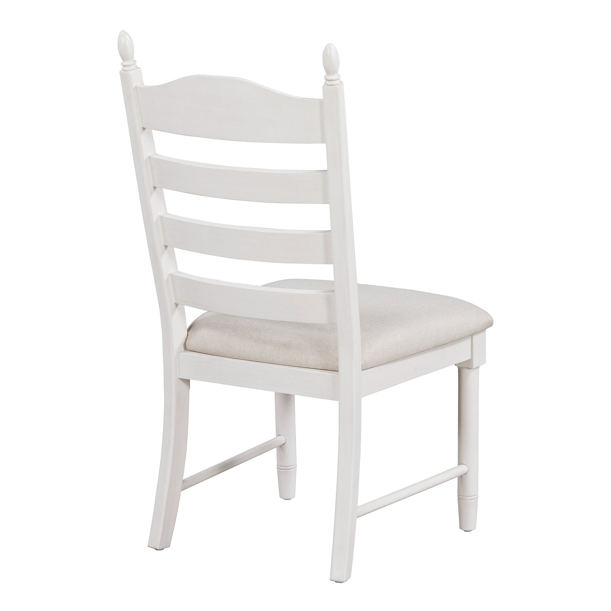 TREXM 5 - Piece Retro Functional Dining Table Set Wood Round Extendable Dining Table and 4 Upholstered Dining Chairs (Antique White) - 1st Choice Furniture Direct