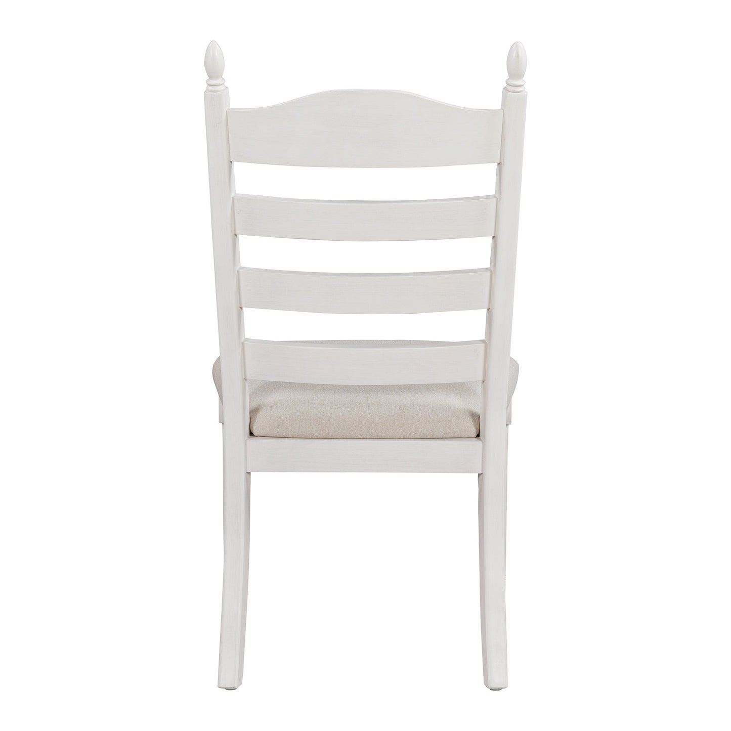 TREXM 5 - Piece Retro Functional Dining Table Set Wood Round Extendable Dining Table and 4 Upholstered Dining Chairs (Antique White) - 1st Choice Furniture Direct