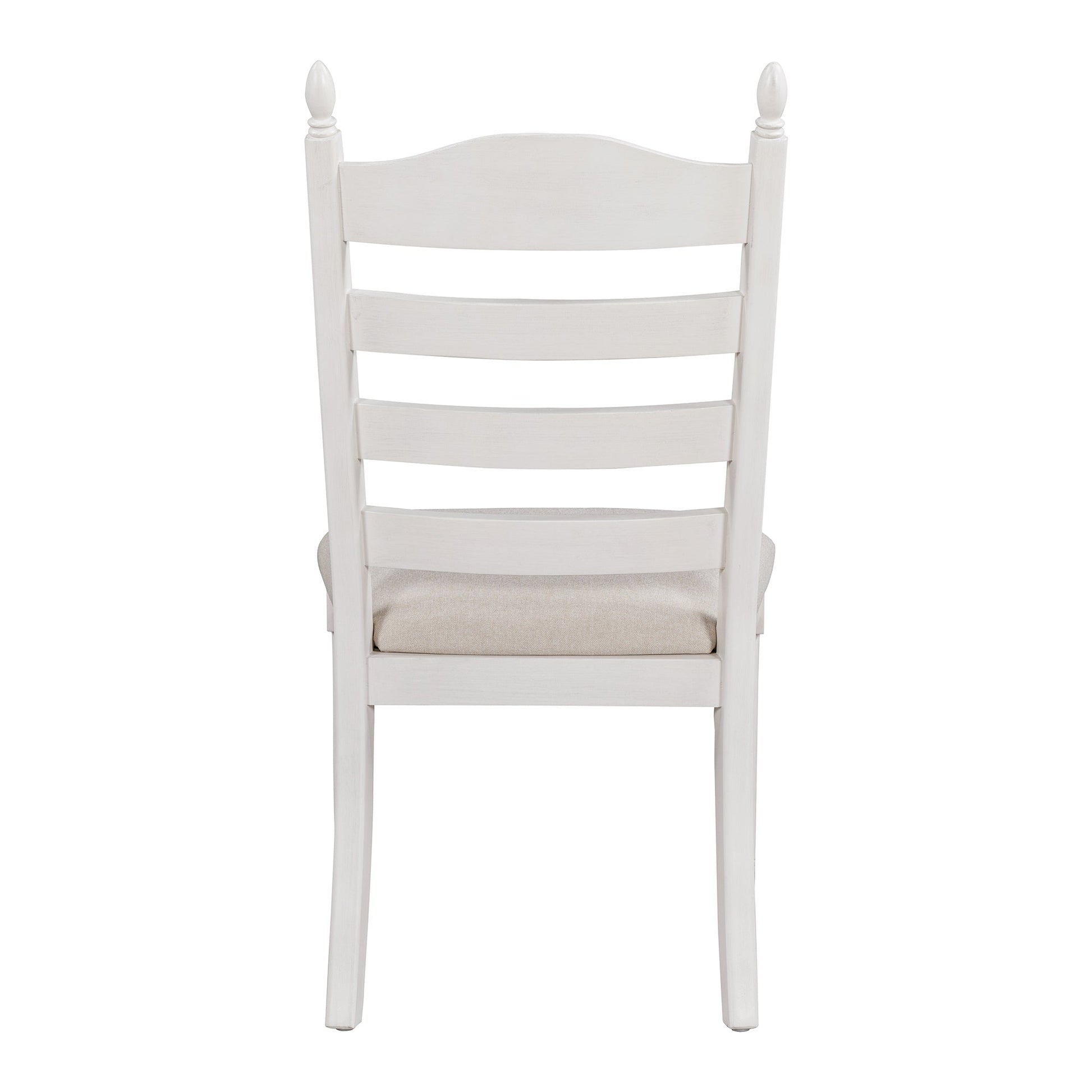 TREXM 5 - Piece Retro Functional Dining Table Set Wood Round Extendable Dining Table and 4 Upholstered Dining Chairs (Antique White) - 1st Choice Furniture Direct