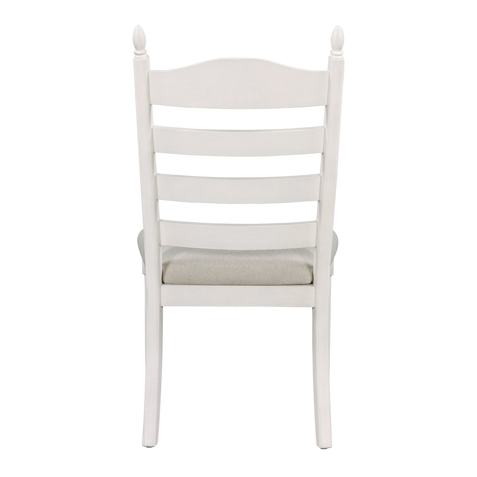 TREXM 5 - Piece Retro Functional Dining Table Set Wood Round Extendable Dining Table and 4 Upholstered Dining Chairs (Off White) - 1st Choice Furniture Direct