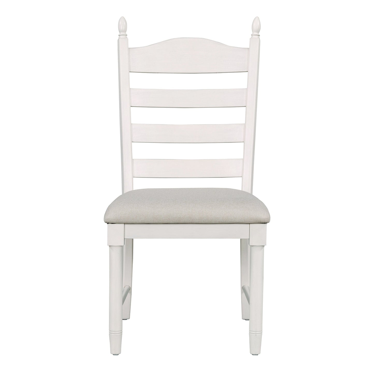 TREXM 5 - Piece Retro Functional Dining Table Set Wood Round Extendable Dining Table and 4 Upholstered Dining Chairs (Off White) - 1st Choice Furniture Direct