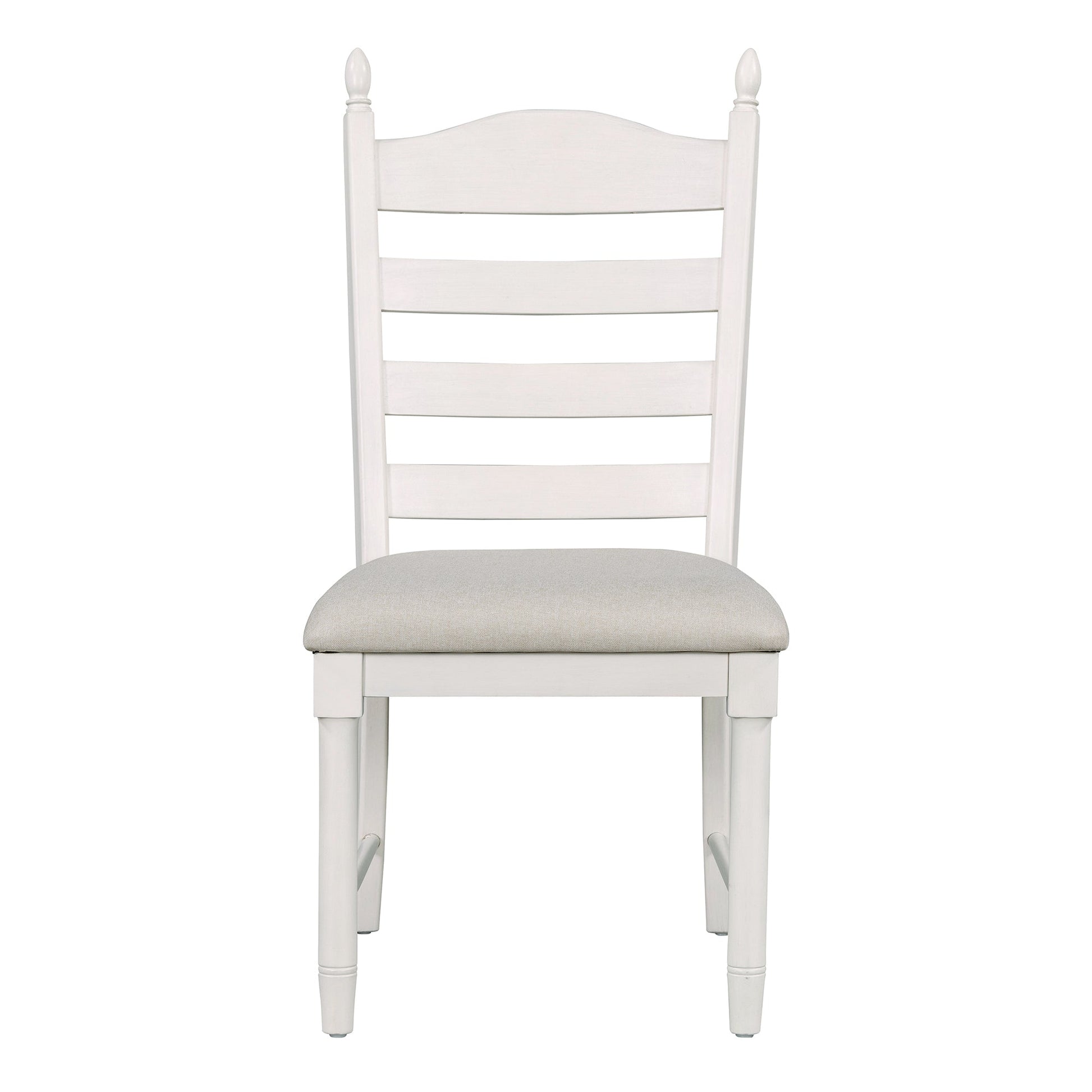 TREXM 5 - Piece Retro Functional Dining Table Set Wood Round Extendable Dining Table and 4 Upholstered Dining Chairs (Off White) - 1st Choice Furniture Direct