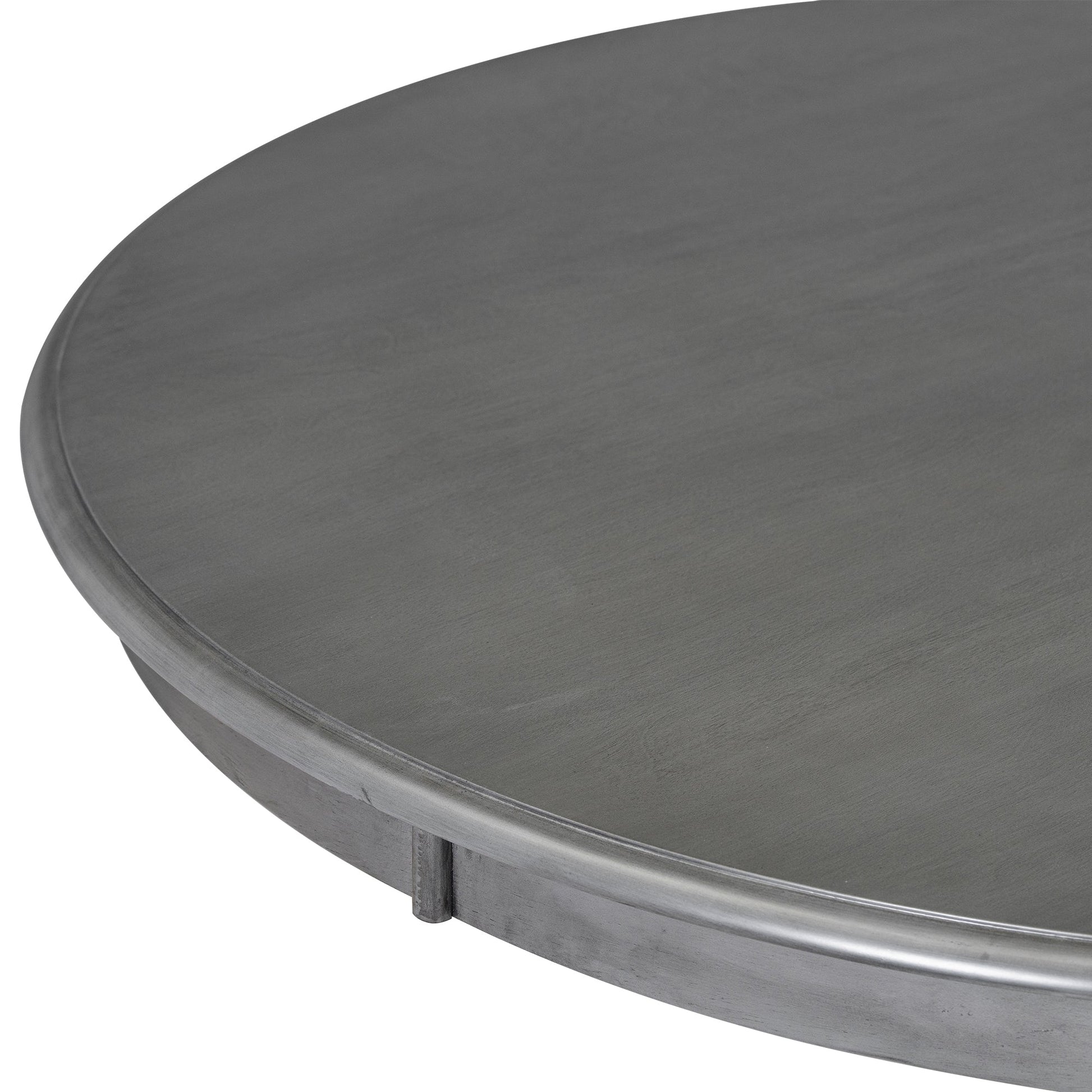 TREXM 5 - Piece Retro Round Dining Table Set with Curved Trestle Style Table Legs and 4 Upholstered Chairs for Dining Room (Dark Gray) - 1st Choice Furniture Direct