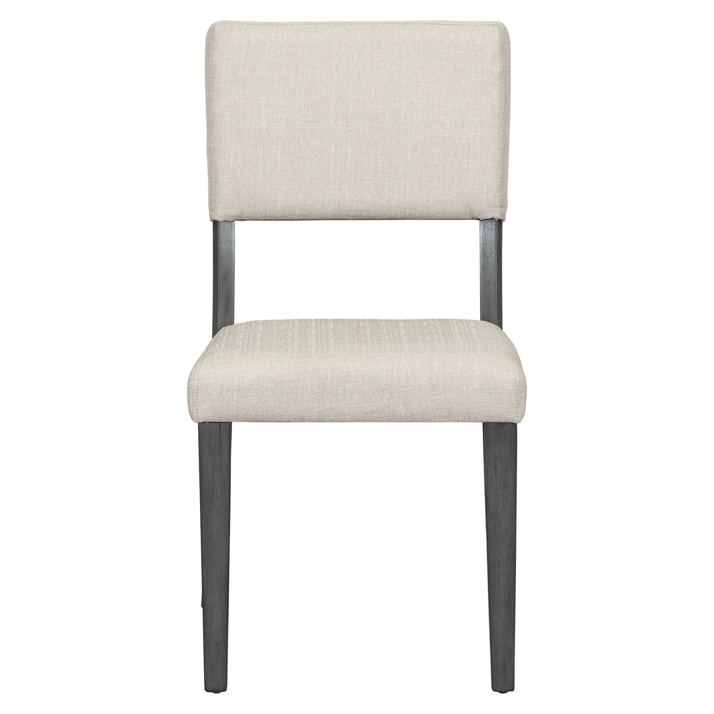 TREXM 5 - Piece Retro Round Dining Table Set with Curved Trestle Style Table Legs and 4 Upholstered Chairs for Dining Room (Dark Gray) - 1st Choice Furniture Direct