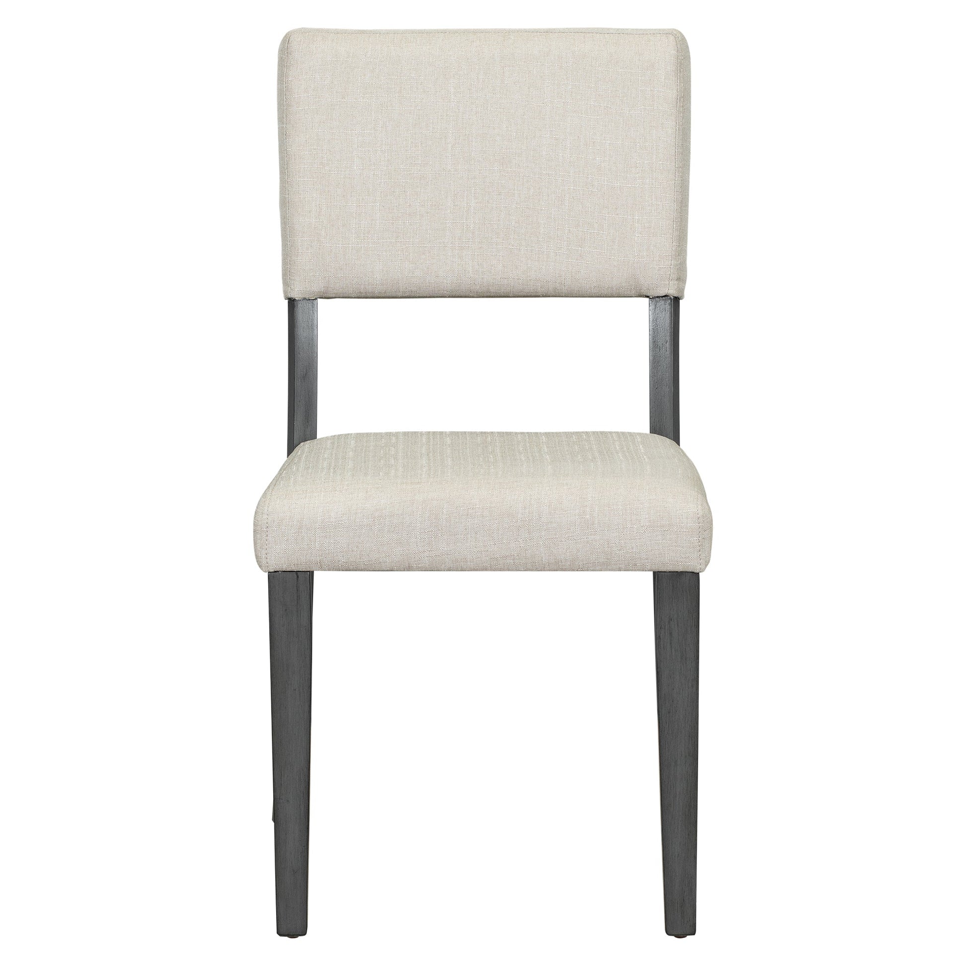 TREXM 5 - Piece Retro Round Dining Table Set with Curved Trestle Style Table Legs and 4 Upholstered Chairs for Dining Room (Dark Gray) - 1st Choice Furniture Direct